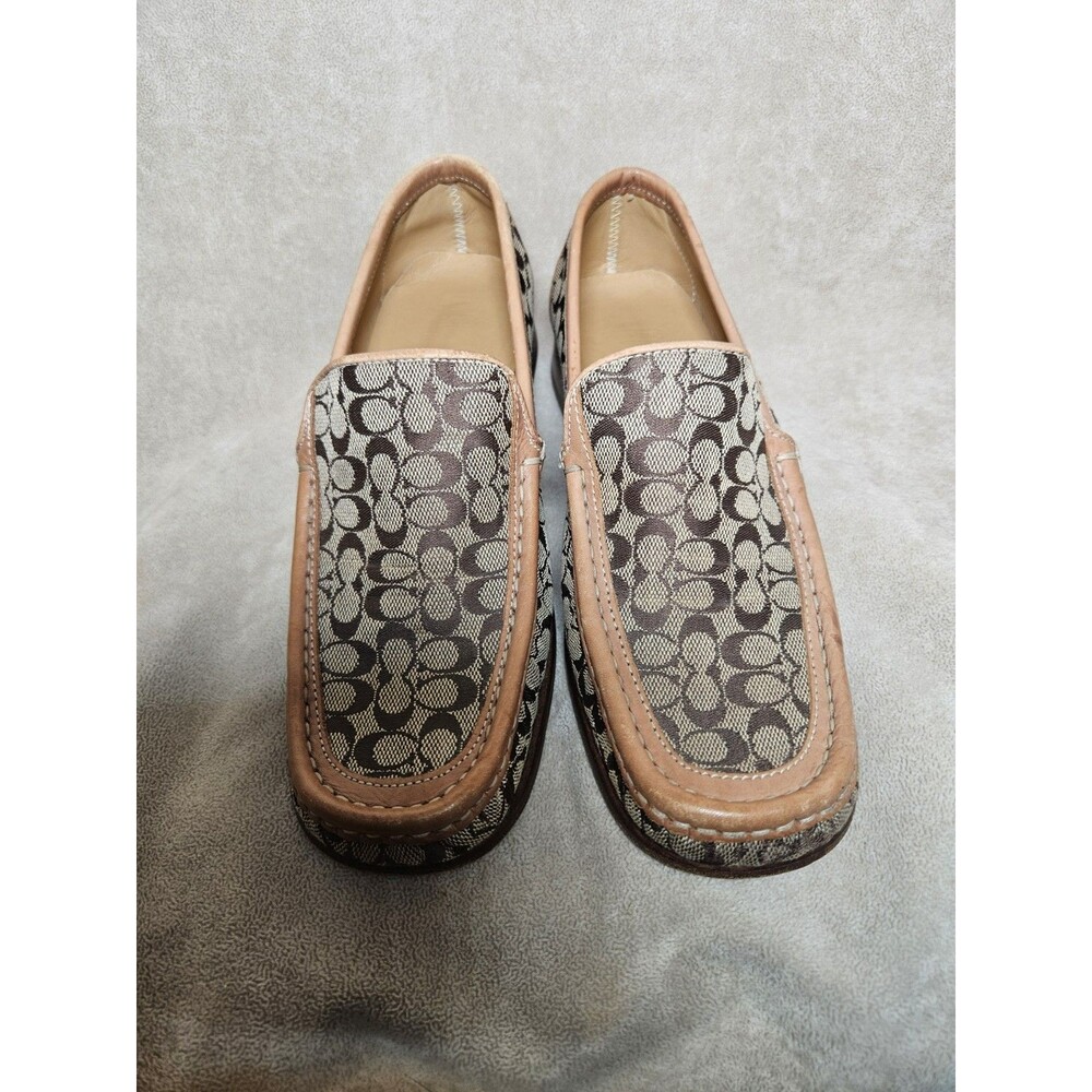 Coach Signature Jacquard Loafers in Brown and Tan - Picture 9 of 16